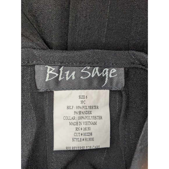 Blu Sage Black Suit Skirt Size 6 Women Pinstriped - Picture 4 of 5